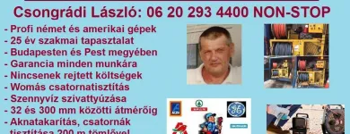 1 üzleti kép CSONGRÁDI LÁSZLÓ EV. Vízszerelés, gázszerelés ban/ben Budapest PE