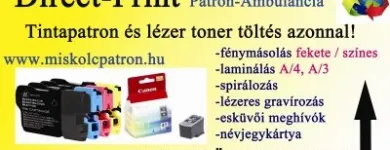 31 üzleti kép DIRECT-PRINT PATRON AMBULANCIA TINTAPATRON TONERKAZETTA Üzleti szolgáltatások ban/ben Miskolc BZ