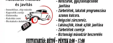 5 üzleti kép KULCSRA KÉS(Z) AUTÓKULCS MÁSOLÁS, JAVÍTÁS, KULCSMÁSOLÁS, ÉLEZÉS, ZÁRJAVÍTÁS Üzleti szolgáltatások ban/ben Székesfehérvár FE
